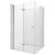   HD Felix "S" aszimmetrikus szögletes összecsukható nyílóajtós zuhanykabin 6 mm vastag vízlepergető biztonsági üveggel, krómozott elemekkel, 195 cm magas