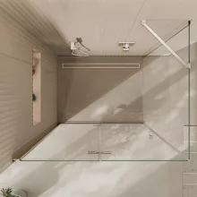 HD Felix "S" szögletes összecsukható nyílóajtós zuhanykabin 6 mm vastag vízlepergető biztonsági üveggel, krómozott elemekkel, 195 cm magas