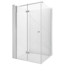 HD Felix "F" szögletes összecsukható nyílóajtós zuhanykabin 6 mm vastag vízlepergető biztonsági üveggel, krómozott elemekkel, 195 cm magas