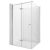   HD Felix "F" aszimmetrikus szögletes összecsukható nyílóajtós zuhanykabin 6 mm vastag vízlepergető biztonsági üveggel, krómozott elemekkel, 195 cm magas