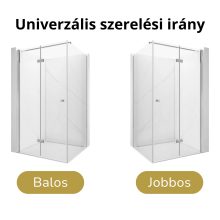 HD Felix "F" szögletes összecsukható nyílóajtós zuhanykabin 6 mm vastag vízlepergető biztonsági üveggel, krómozott elemekkel, 195 cm magas