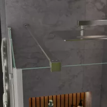 HD Felix "F" aszimmetrikus szögletes összecsukható nyílóajtós zuhanykabin 6 mm vastag vízlepergető biztonsági üveggel, krómozott elemekkel, 195 cm magas