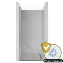 HD Felix 70/80/90/100/110 cm széles összecsukható zuhanyajtó 6 mm vastag vízlepergető biztonsági üveggel, krómozott elemekkel, 195 cm magas