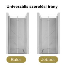 HD Felix 70/80/90/100/110 cm széles összecsukható zuhanyajtó 6 mm vastag vízlepergető biztonsági üveggel, krómozott elemekkel, 195 cm magas