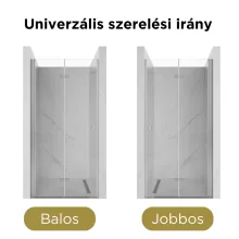 HD Felix 70/80/90/100/110 cm széles összecsukható zuhanyajtó 6 mm vastag vízlepergető biztonsági üveggel, krómozott elemekkel, 195 cm magas
