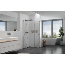 HD Felix Duo 100x100 szögletes összecsukható nyílóajtós zuhanykabin 6 mm vastag vízlepergető biztonsági üveggel, krómozott elemekkel, 195 cm magas