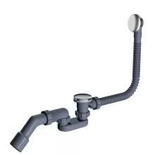 HD Flow Chrome Click-clack slim kádszifon szett, 57 cm hosszú, krómozott fém elemekkel