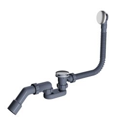   HD Flow Chrome Click-clack slim kádszifon szett, 57 cm hosszú, krómozott fém elemekkel