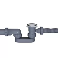 HD Flow Chrome Click-clack slim kádszifon szett, 57 cm hosszú, krómozott fém elemekkel