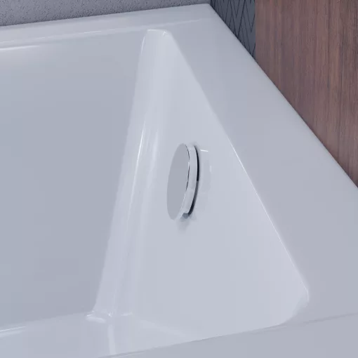 HD Flow Chrome Click-clack slim kádszifon szett, 57 cm hosszú, krómozott fém elemekkel