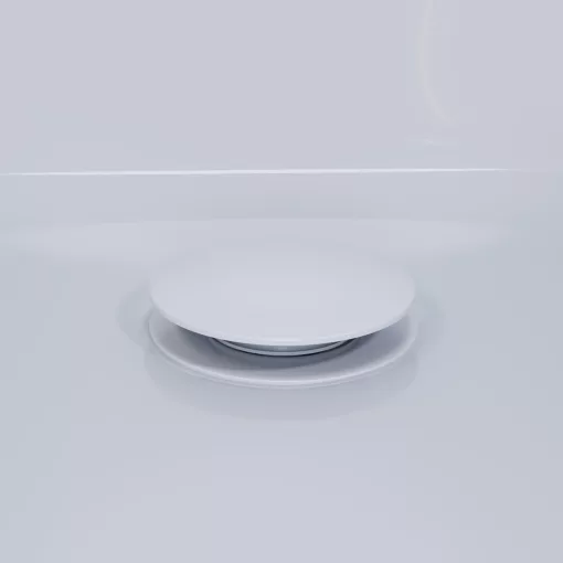 HD Flow Glossy White Click-clack slim kádszifon szett, 57 cm hosszú, fényes fehér fém elemekkel