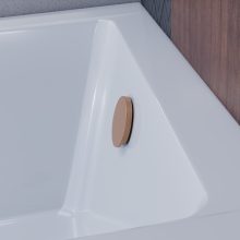 HD Flow Brushed Copper Click-clack slim kádszifon szett, 57 cm hosszú, szálcsiszolt réz színű fém elemekkel