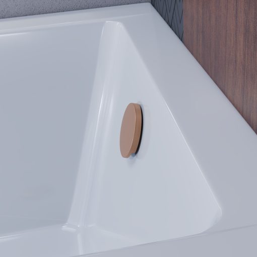 HD Flow Brushed Copper Click-clack slim kádszifon szett, 57 cm hosszú, szálcsiszolt réz színű fém elemekkel