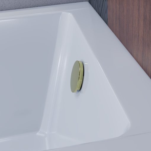 HD Flow Glossy Gold Click-clack slim kádszifon szett, 57 cm hosszú, fényes arany színű fém elemekkel