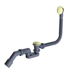   HD Flow Brushed Gold Click-clack slim kádszifon szett, 57 cm hosszú, szálcsiszolt arany színű fém elemekkel