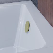 HD Flow Brushed Gold Click-clack slim kádszifon szett, 57 cm hosszú, szálcsiszolt arany színű fém elemekkel