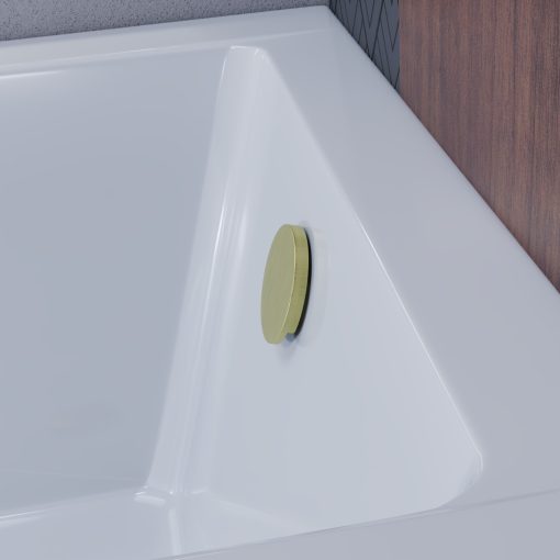 HD Flow Brushed Gold Click-clack slim kádszifon szett, 57 cm hosszú, szálcsiszolt arany színű fém elemekkel