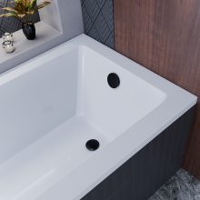 HD Flow Matt Black Click-clack slim kádszifon szett, 57 cm hosszú, matt fekete fém elemekkel