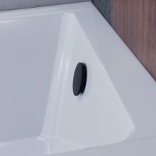 HD Flow Matt Black Click-clack slim kádszifon szett, 57 cm hosszú, matt fekete fém elemekkel