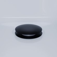 HD Flow Matt Black Click-clack slim kádszifon szett, 57 cm hosszú, matt fekete fém elemekkel