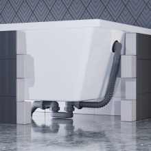 HD Flow Matt Black Click-clack slim kádszifon szett, 57 cm hosszú, matt fekete fém elemekkel