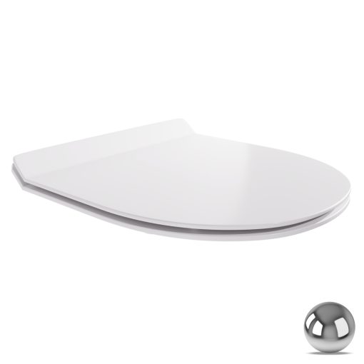 HD Slim "F" Glossy White WC tető fényes króm zsanérral