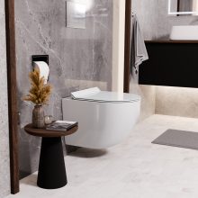HD Slim "F" Glossy White WC tető fényes króm zsanérral