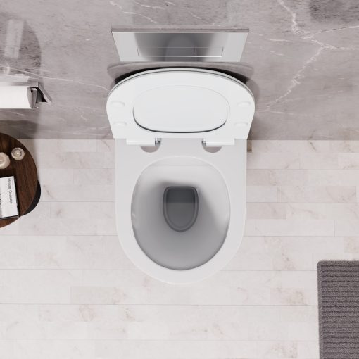 HD Slim "F" Glossy White WC tető fényes króm zsanérral
