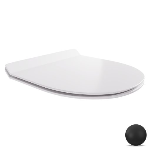 HD Slim "F" Glossy White WC tető matt fekete zsanérral