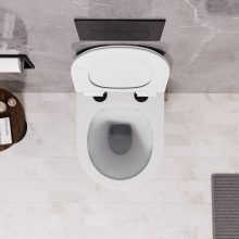 HD Slim "F" Glossy White WC tető matt fekete zsanérral