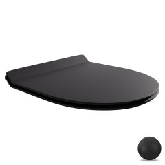   HD Slim "F" Matt Black WC tető matt fekete zsanérral