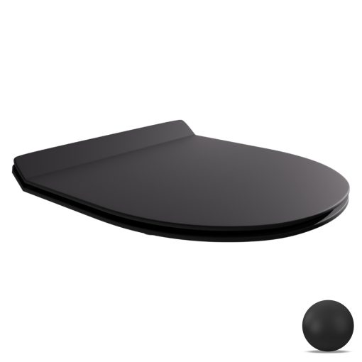 HD Slim "F" Matt Black WC tető matt fekete zsanérral