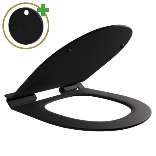 HD Slim "F" Matt Black WC tető matt fekete zsanérral