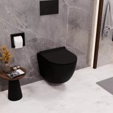HD Slim "F" Matt Black WC tető matt fekete zsanérral