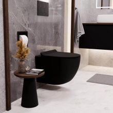 HD Slim "F" Matt Black WC tető matt fekete zsanérral