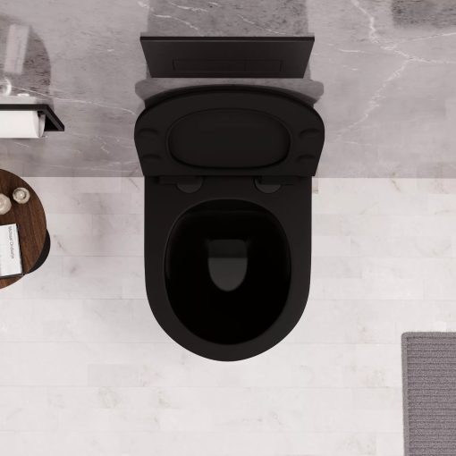 HD Slim "F" Matt Black WC tető matt fekete zsanérral