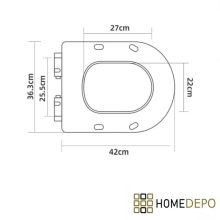 HD Slim "F" Matt Black WC tető matt fekete zsanérral