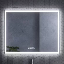 HD Salerno Matt White 120 komplett fürdőszoba bútor fali mosdószekrénnyel, matt fekete fogantyúkkal, tölgyfa színű mosdópulttal és tükörrel