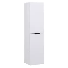 HD Salerno Matt White 120 komplett fürdőszoba bútor szett fali mosdószekrénnyel, matt fekete fogantyúval, tölgyfa színű mosdópulttal, tükörrel és magasszekrénnyel