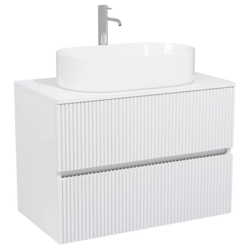 HD Turin Matt White 60/80 fali mosdószekrény matt fehér mosdópulttal