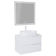 HD Carona Matt White 60 komplett fürdőszoba bútor fali mosdószekrénnyel, matt fehér fogantyúkkal, matt fehér mosdópulttal és tükörrel