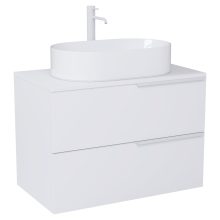 HD Carona Matt White 60 komplett fürdőszoba bútor szett fali mosdószekrénnyel, matt fehér fogantyúkkal, matt fehér mosdópulttal, tükörrel és magasszekrénnyel