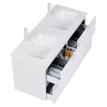 HD Palermo Matt White 120 fali mosdószekrény matt fehér fogantyúkkal