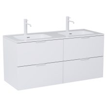 HD Palermo Matt White 120 komplett fürdőszoba bútor fali mosdószekrénnyel, matt fehér fogantyúkkal és tükörrel