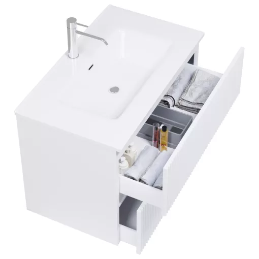 HD Ravello Pro Matt White 60 fali mosdószekrény, push-to-open mechanizmussal