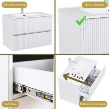 HD Torino Matt White 60/80 fali mosdószekrény