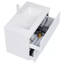 HD Ravello Matt White 60 fali mosdószekrény matt fehér fogantyúkkal