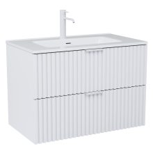 HD Ravello Matt White 60 komplett fürdőszoba bútor szett fali mosdószekrénnyel, matt fehér fogantyúkkal, tükörrel és magasszekrénnyel