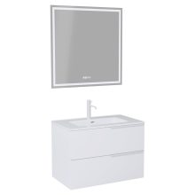 HD Cremona Matt White 60 komplett fürdőszoba bútor fali mosdószekrénnyel, matt fehér fogantyúkkal és tükörrel
