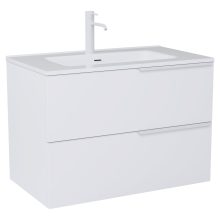 HD Cremona Matt White 60 komplett fürdőszoba bútor szett fali mosdószekrénnyel, matt fehér fogantyúkkal, tükörrel és magasszekrénnyel